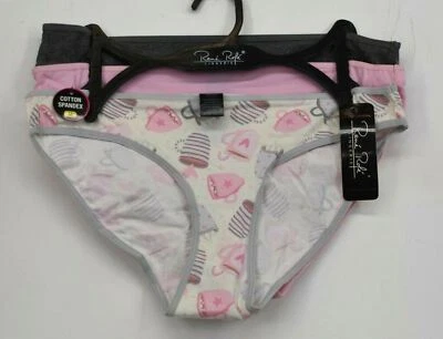 Rene Rofe Womens Pink Gray Mug Print Elastic Waist Stretch Swimming Panties M - Image 1 of 4
