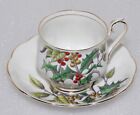 Royal Albert Flower Of The Month Series Cup & Saucer December Holly No.12 Englan