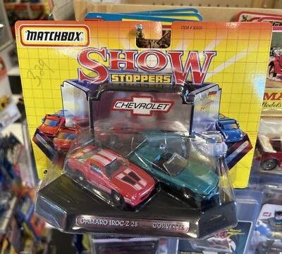 1992 Matchbox Show Stoppers Chevrolet Camaro IROC-Z 28 and Corvette - Image 1 of 4