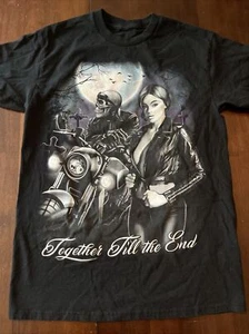 Men’s Biker DGA Skeleton & Lady “Together Till The End” Graphic T-Shirt Large - Picture 1 of 6