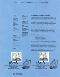 Página de recuerdo #0630 39c Voyage of Champlain #4073 USPS - Imagen 1 de 1
