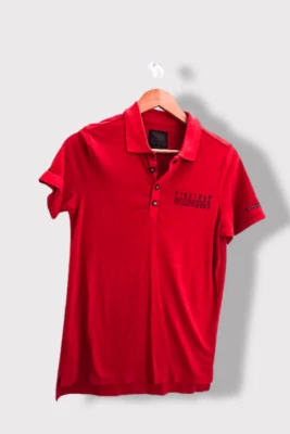 Polo vintage Firetrap rojo liso regular fit para hombre manga corta L | SKU 2736 - Imagen 1 de 4
