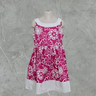 Vestido Gymboree Niñas Sin Mangas Plisado Falda Hasta las Rodillas Floral Rosa Talla 6 Foto 1 de 4