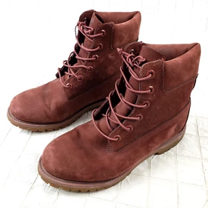 Timberland stivali impermeabili premium da donna taglia 10 rosso bordeaux 6 pollici A1K30 - Foto 1 di 13
