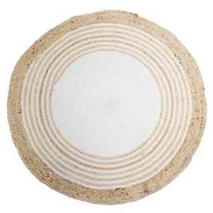 Rug Cotton & Jute Round Handmade Reversible Braided Carpet Modern Home Decor Rug - Picture 1 of 6