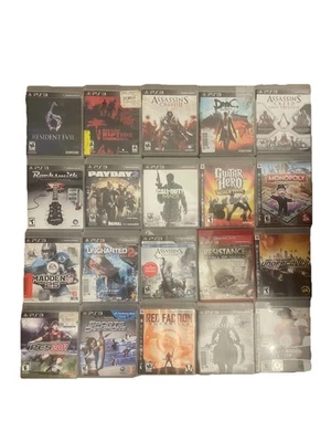 Playstation 3 game lot of 20 call fo duty uncharted guitar hero resident evil - Image 1 of 3