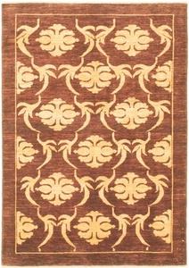 Traditional Dark Brown 4'0" x 5'10" Hand-knotted Oriental Carpet Wool Area Rug - Picture 1 of 9