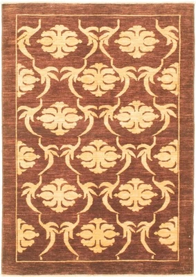 Traditional Dark Brown 4'0" x 5'10" Hand-knotted Oriental Carpet Wool Area Rug - Image 1 of 4