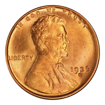 1936-S Lincoln Wheat Cent PCGS MS-67 RD - Image 1 of 4