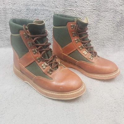 Botas de Vadeo de Pesca con Mosca Orvis de Colección para Hombres Talla 10 Suela de Fieltro Verde Lona Marrón Brogue Foto 1 de 4