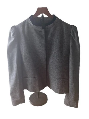 Blazer de lana vintage PEABODY HOUSE cuello de terciopelo victoriano con volantes talla 13/14 Foto 1 de 4