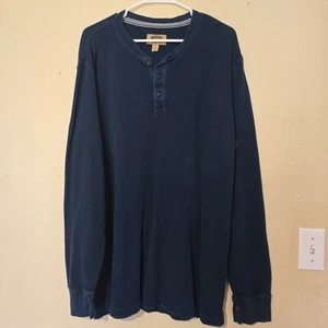 Foundry Henley shirt men’s XLT long sleeve Blue Henley Grunge Outdoors Academia - Picture 1 of 6