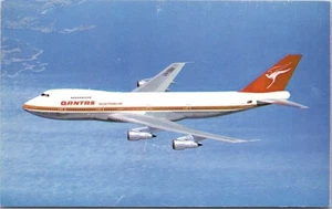 Postal publicitaria de aviación vintage de QANTAS AIRWAYS "BOEING 747B" c1970 sin usar - Imagen 1 de 2
