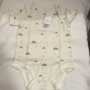 MORI Baby Bamboo/Organic Cotton Bodysuit 1pc 12-18Mo Girls Rainbows - Picture 1 of 8