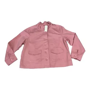 Christopher & Banks Blazer Women XL Pink Big Buttons Jacket New - Picture 1 of 8