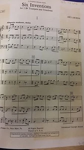 Laborda: Seis inventos para trompetas y trombón de 2 Bb: partitura musical - Imagen 1 de 1