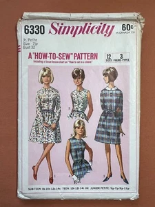 Simplicity Sewing Pattern 6330 Junior Petite Dress With Two Skirts Size 7JP - Picture 1 of 3