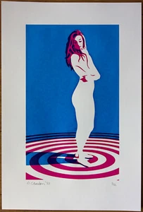 Girl Nude Screen print hand made original design woman female decorative art - Picture 1 of 1