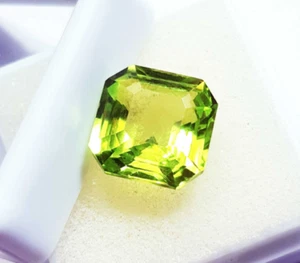 Natural Peridot 9.45 Ct Octagon Shape Loose Gemstone Certified - Picture 1 of 6