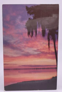 Vintage Postcard - Beautiful Sunset In Florida, Cocoa Beach Cancel 1961 - Picture 1 of 2