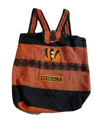NFL Cincinnati Bengals woven drawstring backpack/tote orange/black Cover