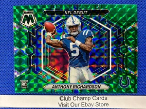 2023 #ND-5 Anthony Richardson Panini Mosaic Football NFL Debut Green Mosaic RC - Picture 1 of 2