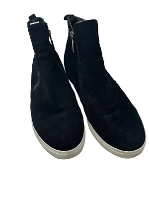 Botines Blondo Mujer Negro Gamuza Cuero Impermeable Cremallera Lateral  Foto 1 de 4