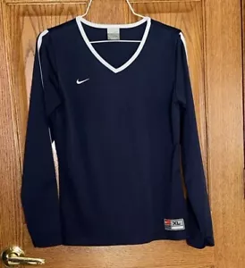 NIKE TEAM Navy Swoosh Jersey in Boys Size XL Long Sleeve EUC - Picture 1 of 16