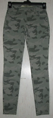 NUEVOS JEANS AJUSTADOS MUJER ANTIGUOS AZUL MARINO ROCK STAR TIRO MEDIO CAMUFLAJE TALLA 2 Foto 1 de 4