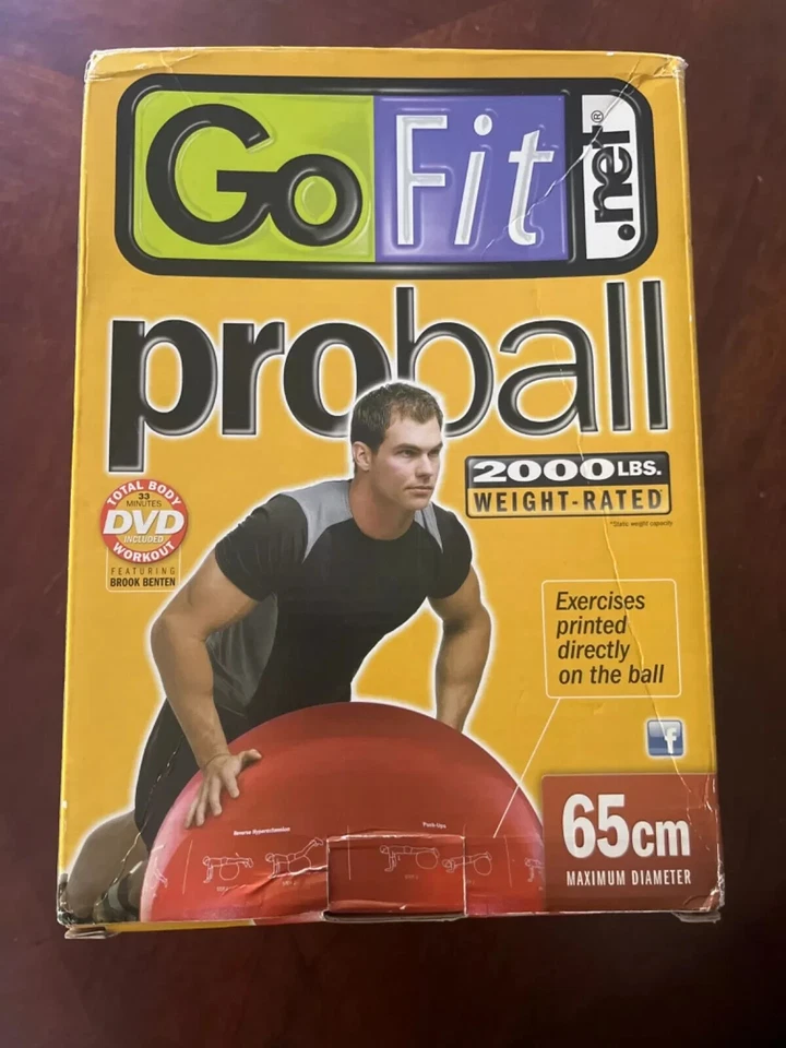GoFit Proball Stability Exercise Ball DVD Pump 65CM New in Box Complete - Image 1 of 1
