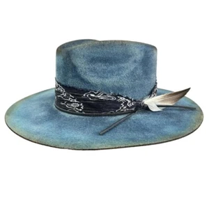 Imitation Faded Distressed Rustic Patina Hobo Musician Soft Brim Fedora Hat - Picture 1 of 22