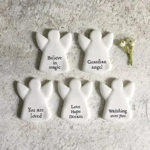 East of India Tiny Porcelain Angel Token | Keepsake Gift Friends Family - Picture 1 of 12