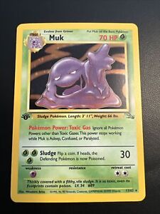 1999 Pokemon Muk Fossil 1st Edition Holo Card 13/62 LP