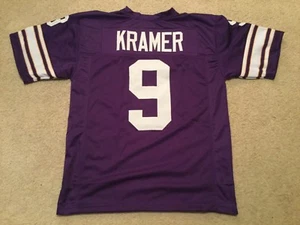 UNSIGNED CUSTOM Sewn Stitched Tommy Kramer Purple Jersey - M, L, XL, 2XL, 3XL - Picture 1 of 2