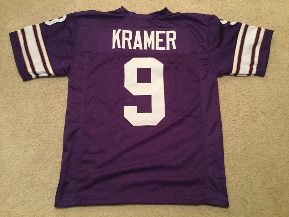 Jersey Tommy Kramer púrpura cosido personalizado sin firmar - M, L, XL, 2XL, 3XL Foto 1 de 2