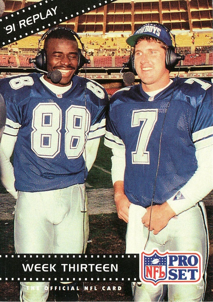 '91-REPLAY Michael Irvin COWBOYS Miami HURRICANES HOF Steve Beuerlein NOTRE DAME - Image 1 of 1