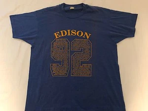 T-shirt vintage anni 90 Edison New Jersey Rams classe del 1992 Screen Stars L - Foto 1 di 1