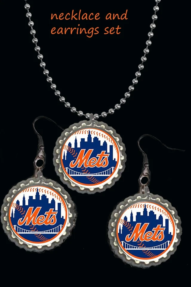 New York Newyork Mets Pendientes y Collar Béisbol THE AMAZIN METS "ENVÍO RÁPIDO" Foto 1 de 1