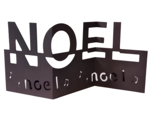 Metal Fanfold NOEL Tealight Votive Candle Holder Brown Christmas Decoration - Picture 1 of 6