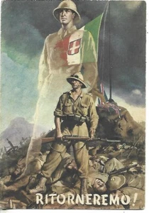 1941 ITALY FASCIST PROPAGANDA  WE WILL BE BACK.! POSTALSTATIONERY SIGN BOCCASILE - Picture 1 of 2