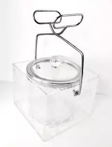 VINTAGE METÀ SECOLO WILLARDY BLOCCO GHIACCIO ACRILICO LUCITE TESTURIZZATO BLOCCO - Foto 1 di 12