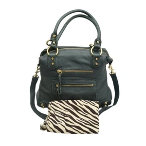 Bolso de hombro de cuero Linea Pelle bolso de mano verde azulado bolso con bolsa para el polvo - Imagen 1 de 11