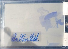 Carlton Fisk 1/1 Autographed 2022 Leaf Lumber Cyan Printing Plate Boston Red Sox