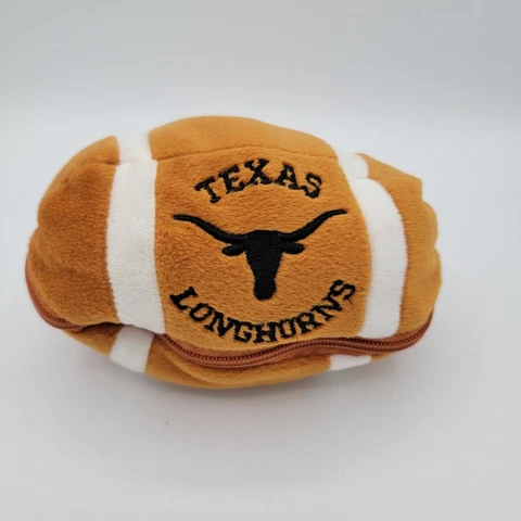 Texas Longhorns 7" Inch Plush Zipper Football w/ Steer Plushland University UT Cover