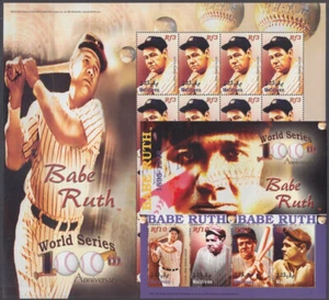 ISOLE MALDIVE SC #2825-6 CPL FOGLIO NUOVO NUOVO NUOVO DI 16 e FOGLIO SOUVENIR - BABE RUTH - Foto 1 di 1