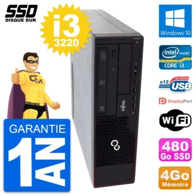PC Fujitsu Esprimo E910 Dt Intel Core i3-3220 RAM 4Go SSD 480Go Windows 10 Wifi - Immagine 1 di 4