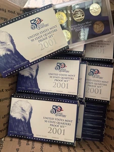 HUGE LOT 50 Sets of 2001-S U.S. Proof Statehood Quarter Sets - Picture 1 of 1