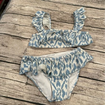 Bikini Janie and Jack azul y blanco con volantes talla 7 Foto 1 de 4