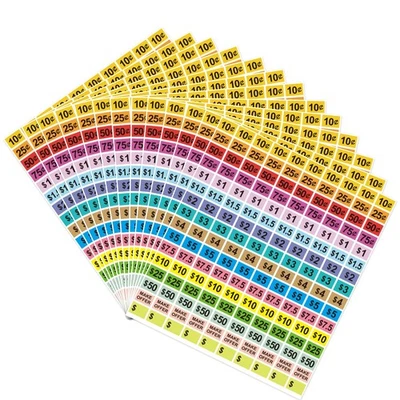 2400 Piezas Pegatinas Venta Garaje 1/2"x3/4" Yarda Precio Venta Pegatinas Rectángulo Pre... Foto 1 de 4