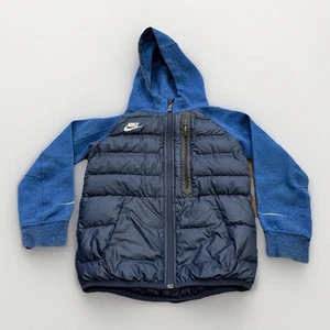 Nike Sportswear 800 Aeroloft Tech Boys Blue Down Hooded Jacket Size S 717104 451 - Picture 1 of 12